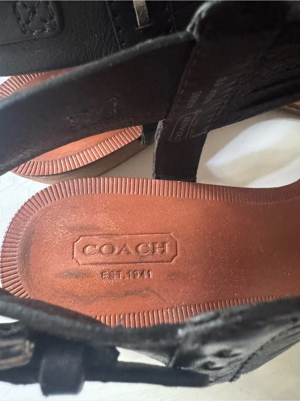 Coach black leather